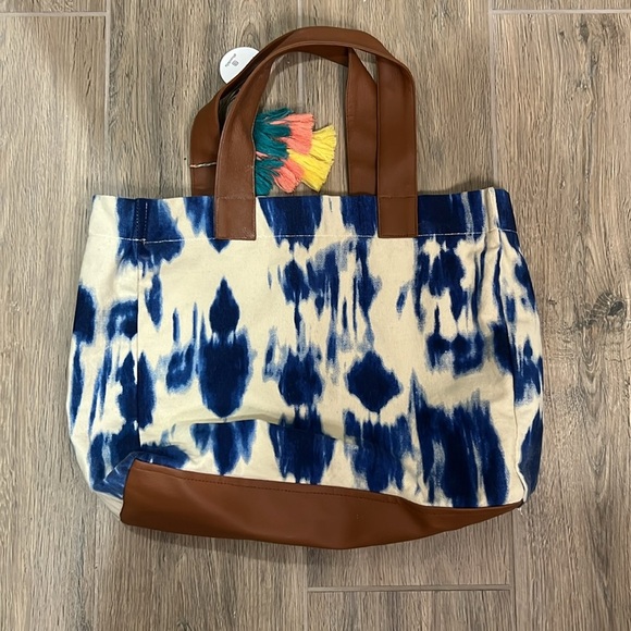 Lu & Elle Purse Bag Tote Tie Dye Tassel Blue Beach Boho Travel Island Laguna - Picture 9 of 10